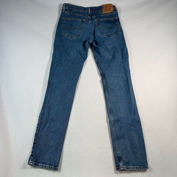 Levis Jeans Mens 34 Blue 511 Slim Straight Mid Rise Medium Wash Stretch - Picture 2 of 11